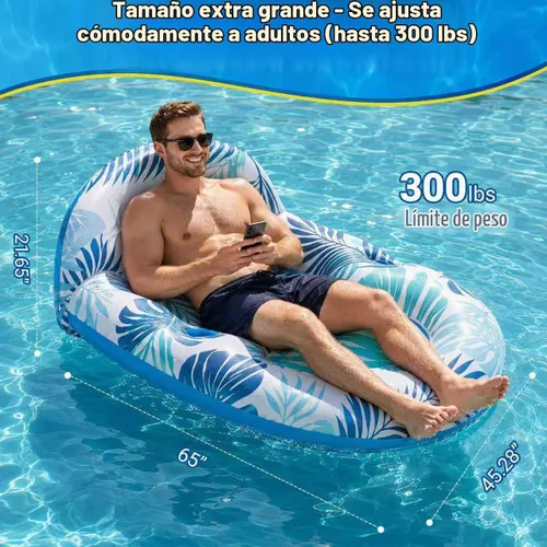 Vista 3 de Pool Float for Adults with Canopy, Inflatable Chair Lounge Floaties with Adjustable Sun Shade Cover, Drink Holder, Ergonomic Headrest