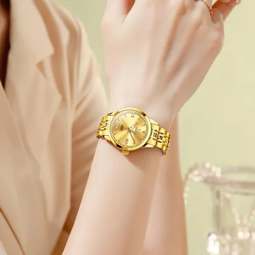 Vista 3 de OLEVS Reloj automático para mujer, de lujo, con diamantes de lujo, cuerda automática, impermeable, fecha luminosa
