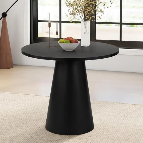 Vista 7 de Mesa de comedor redonda de madera para 2-4, mesa de cocina moderna