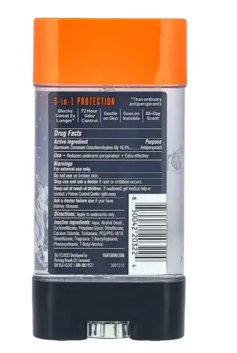 Vista 2 de Right Guard Total Defense 5 Power Gel, antitranspirante y desodorante, Artic Refresh 4 onzas (paquete de 3)