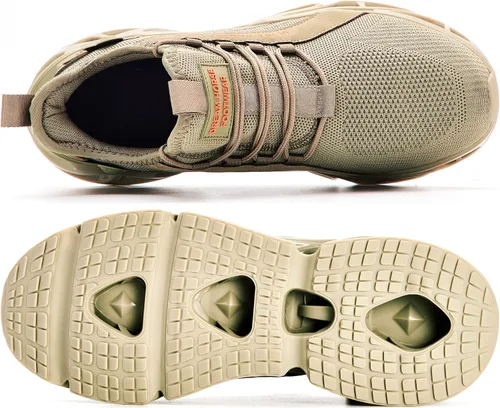 Vista 2 de Zapatos deportivos con punta de acero para hombre, ultra ligeros, indestructibles, a prueba de pinchazos, zapatos de seguridad antideslizantes
