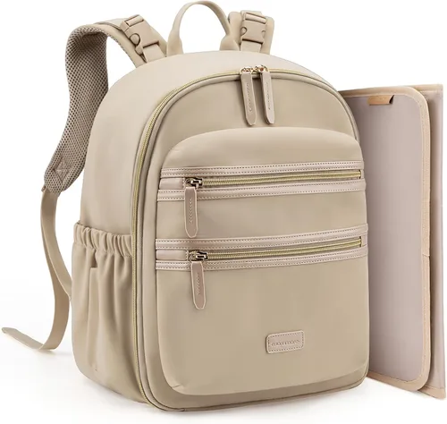 Vista 9 de mommore Mochila de Pañales de Neopreno Pequeña Bolsa de Bebé Mochila de Viaje Mini para Pañales para Recién Nacidos con Bolsillos Aislados, Correas