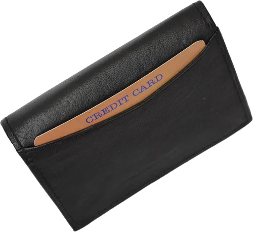 Vista 4 de Porta tarjetas de negocios de piel, Negro Variable
