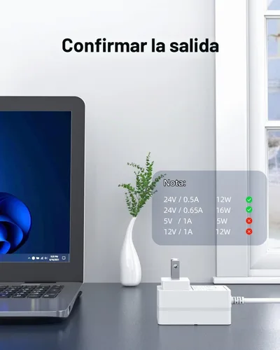 Vista 3 de Certificado UL - Cable de alimentación de 24 V apto para Young Living, Doterra, Innogear, Asakuki, Urpower, TaoTronics, VicTsing Difusor de aceite