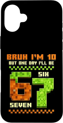 Vista 23 de Bruh I'm 10 But One-Day I'll Be 67 Retro 10th Birthday Kids Case for iPhone XR