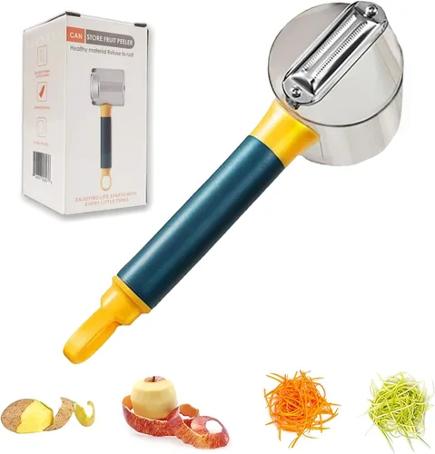 Vista 11 de Pelador de verduras con caja de almacenamiento, peladores de papas, 2 piezas, pelador de almacenamiento, adecuado para zanahorias, papas, melones