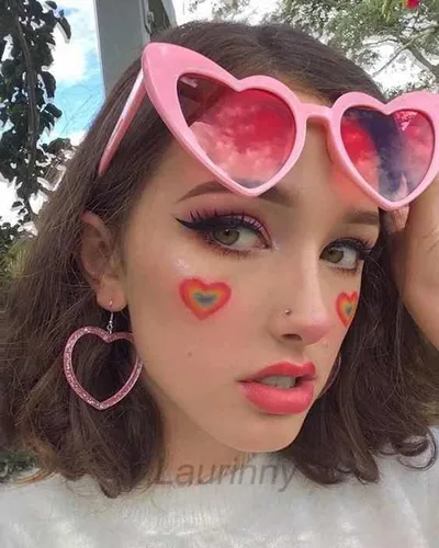 Vista 4 de Lentes de sol de corazón para mujer, diseño de ojo de gato con forma de corazón, lindos lentes de amor, protección UV