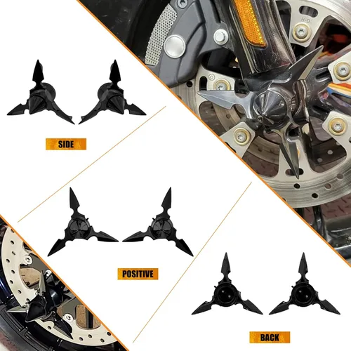 Vista 2 de Cubiertas de tuerca de eje delantero de motocicleta, tapa de plástico giratorio para Harley Touring Electra Road Street Glide Softail Dyna Sportster