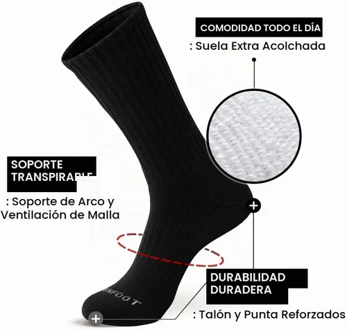 Vista 2 de MONFOOT 3-8 pares de calcetines deportivos acolchados para mujeres y [Sólido] Negro (8 Pares)