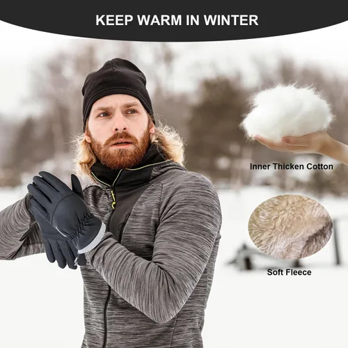 Vista 6 de Guantes de esquí impermeables de invierno para hombres y mujeres, resistentes al viento, para pantalla táctil, guantes de nieve, clima frío y cálido