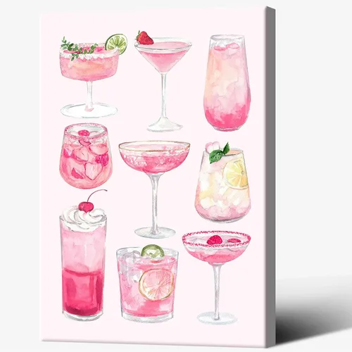 Vista 12 de Pósteres de cartas de moda Ace Card Preppy Coquette Room Casino Tema Party Poker Art Lindo Corazón Rosa Femenino Acuarela Jugar Cartas Impresiones