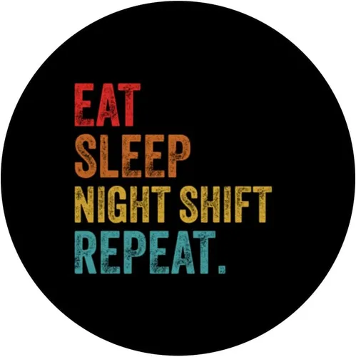 Vista 3 de Repetir turno nocturno de comer sueño. Rn Enfermería Retro Vintage Enfermera PopSockets PopGrip intercambiables