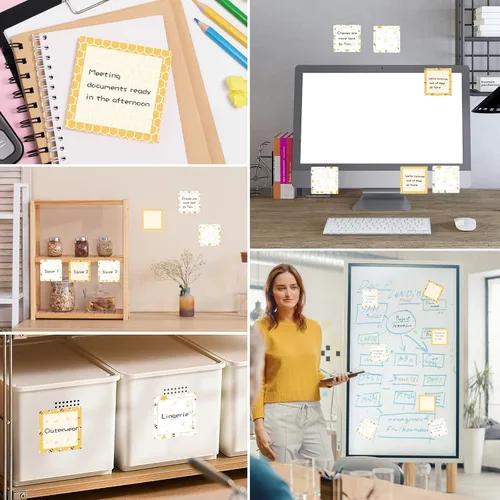 Vista 6 de 18 piezas de notas adhesivas de abejas, notas adhesivas de abejas, notas autoadhesivas para memo, 9 estilos, para suministros de oficina, escuela