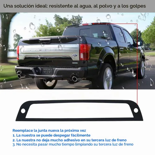 Vista 4 de Tercera tercera junta de sello de luz de freno compatible con Frontier 2005 a 2019, Titan 2004 a 2015 lámpara de parada de montaje alto de cabina