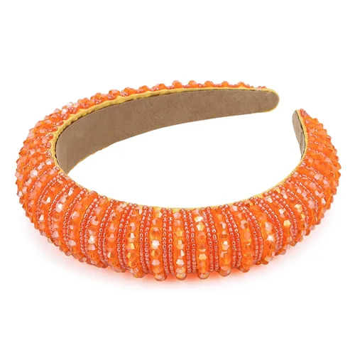 Vista 8 de Wecoe Diadema negra para mujer, diadema de diamantes de imitación de moda, diadema acolchada, diadema de diamantes brillantes con cuentas