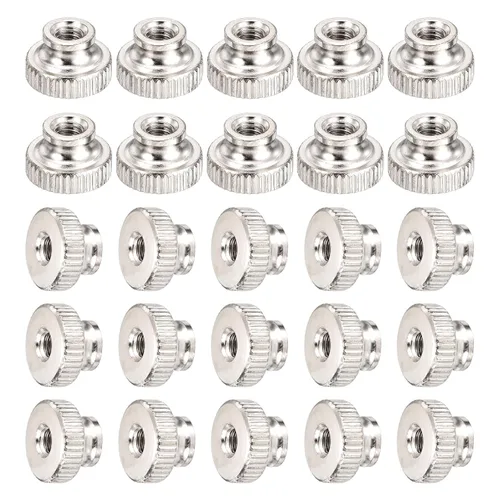 Vista 10 de uxcell - Tuercas moleteadas de pulgar, 10 piezas, M3x0.5mm, pernos redondos de hierro, tono plateado, para piezas de impresora 3D
