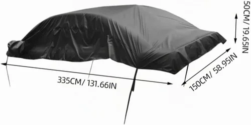 Vista 2 de Cubierta protectora para coche WINOMO, impermeable, para la mitad del cuerpo del coche, protector contra el sol, la nieve y el polvo - Tamaño XL