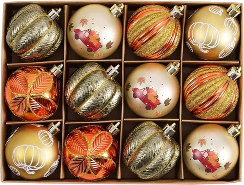 Vista 9 de DecorbyHannah - Adornos de Navidad de oro negro de 20 quilates, decoración Negro dorado