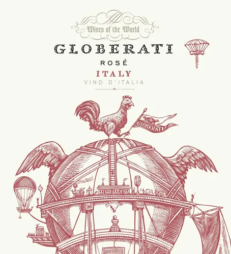 Vista 2 de Globerati, Vino Rosado, Botella de 750 mL