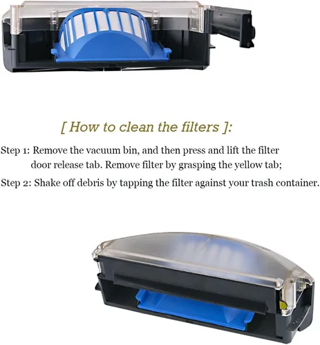 Vista 5 de Hongfa Kit de piezas de repuesto para Irobot Roomba 600 Series 694 692 690 680 660 665 651 650 614 y 500 Series 595 585 564,4 filtro, 4 cepillos