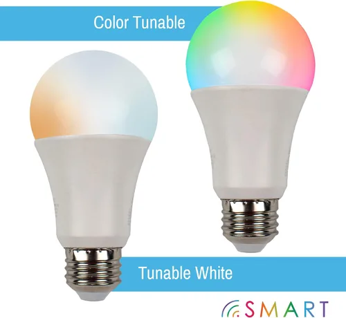 Vista 2 de CLEANLIFE Bombilla LED Smart Gen 2 A19 – RGB + bombilla inteligente blanca sintonizable con WiFi y control de luz Bluetooth – Controlada por