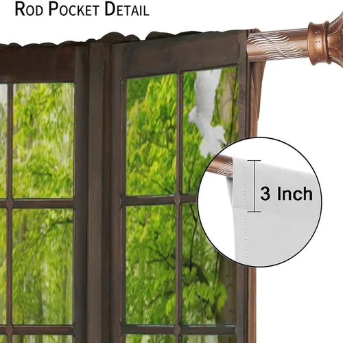 Vista 61 de Cortinas de paisaje, ventana 3D, primavera, bosque, vida silvestre, paisajes de naturaleza, dormitorio, sala de estar, cortinas térmicas opacas de 2