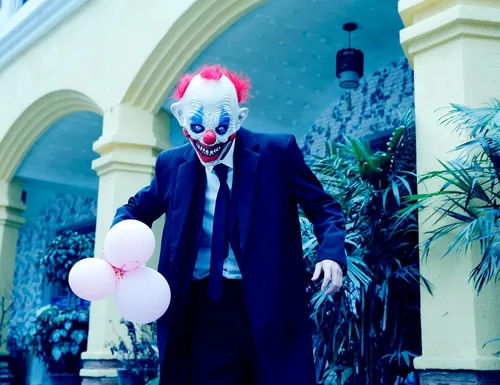 Vista 7 de Máscara de payaso de látex para Halloween, mascarada, baile de graduación, accesorios de disfraz LARP