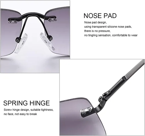 Vista 4 de YIMI Anteojos de lectura completos sin montura con protección UV, bisagra de resorte, lentes de sol anti luz azul, para hombres y mujeres, sin