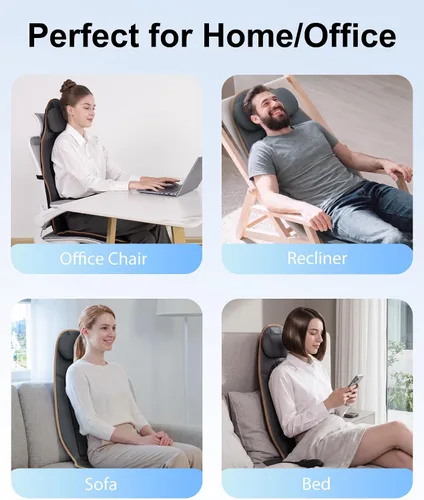 Vista 7 de SLOTHMORE Cojín para silla de masaje con calor, cojín de asiento de masaje Gris