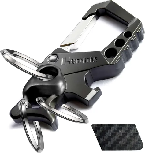 Vista 14 de Llavero resistente con forma de calavera, herramienta de escape de emergencia para automóvil, cortador de cinturón de seguridad, abrebotellas