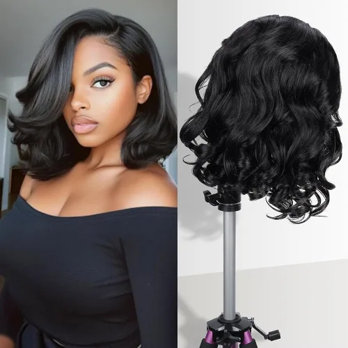 Vista 25 de Pelucas de encaje frontal de 13x4 Highlight Ombre de cabello humano ondulado 4/27 color rubio miel 9A sin pegamento HD encaje frontal transparente