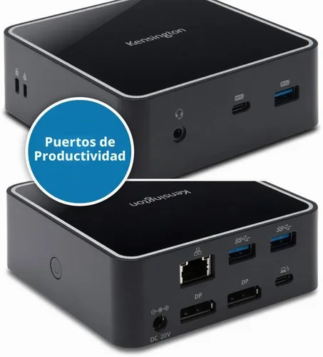 Vista 5 de Kensington Estación de acoplamiento Thunderbolt 3 SD2400T - 85W PD - Dual 4K para Windows y Mac - Compatible con TAA (K38390NA)