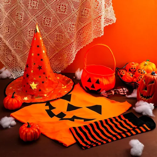 Vista 4 de Eurzom Disfraz de calabaza de Halloween para mujer, accesorios de disfraz de calabaza para adultos, fiesta de cosplay