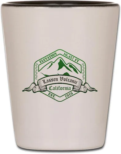 Vista 3 de CafePress Lassen Volcanic National Park, California Shot Gla - Vaso de chupito único y divertido