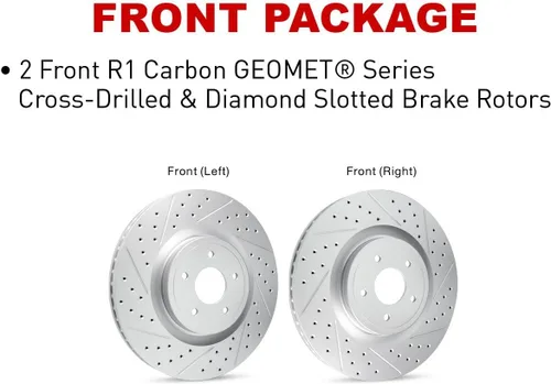 Vista 6 de R1 Concepts Rotores de freno delantero para Chevrolet Silverado 2011-2024, GMC Sierra, Chevrolet Suburban 2016-2019 Rotores de freno de disco