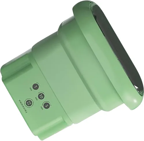 Vista 3 de Mini lavadora portátil con calcetines de ropa interior, cesta de secado giratorio, para viajes, máquina de lavandería compacta (verde)