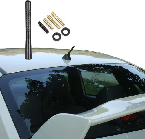 Vista 9 de Antena de fibra de carbono, antena de radio de fibra de carbono corta de 4.7 pulgadas, antena automotriz corta, mini antena de automóvil, reemplazo