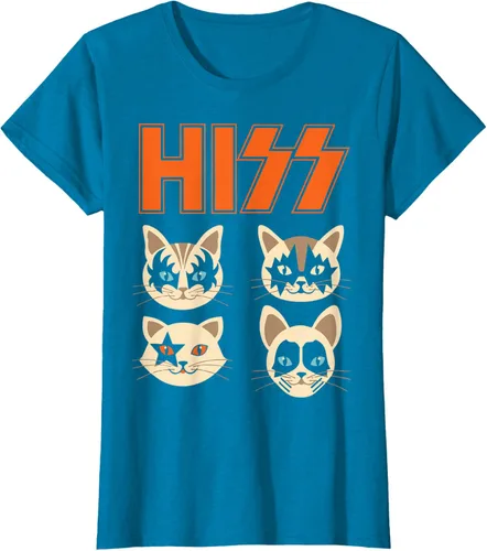 Vista 97 de Camiseta Hiss Funny Cats Kittens Rock Rockin, Negro