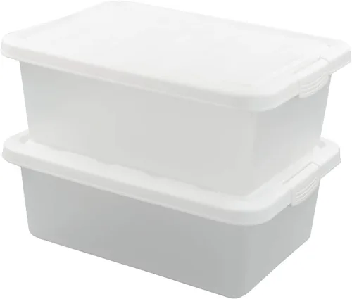 Vista 9 de Caja de almacenamiento de plástico de 14 cuartos de galón, contenedor de almacenamiento transparente con tapa, 2 paquetes