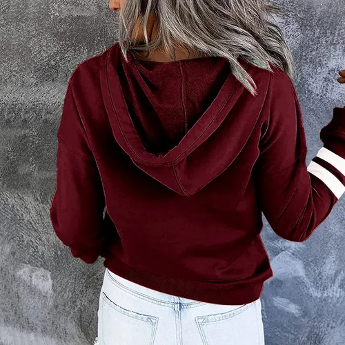 Vista 3 de Fragarn Suéter de manga larga con capucha para mujer con estampado de fiesta de Navidad