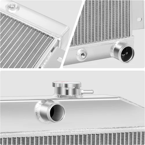 Vista 5 de DNA Motoring RA-CHEVYT47-3 - Radiador de aluminio completo de 3 filas compatible con modelos 47-54 Pickup/Suburban L6, 19.75 x 20.75 x 2.25