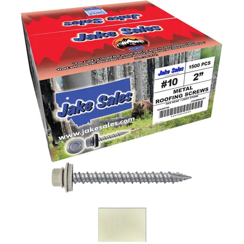 Vista 146 de Tornillos para techos de metal gris ABC 10 x 1 - Cabezal hexagonal - Arandela EPDM - Arandela de arranque automático/roscado - 1 bolsa - 250