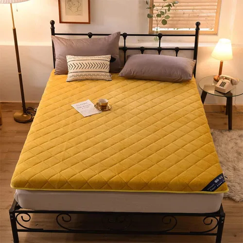 Vista 9 de KKCD Colchón de futón japonés de felpa con leche, colchón plegable para dormir, tapete de tatami japonés, suave y portátil, acolchado, azul, 35 x 74