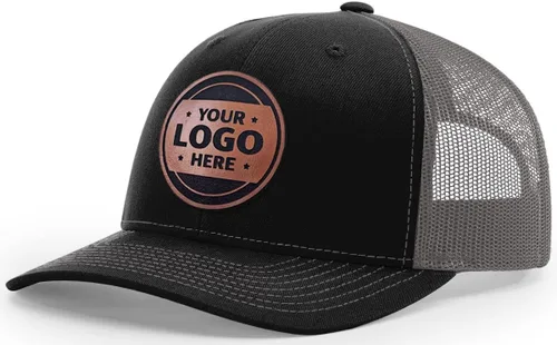 Vista 60 de Sombrero de parche de cuero de camionero personalizado grabado con láser