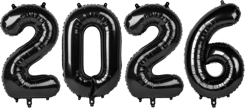 Vista 29 de Globos con números de 40 pulgadas, color negro, para decoraciones de cumpleaños de 10 a 100 años Jumbo 40In & Vibrant Color, With Hanging Holes