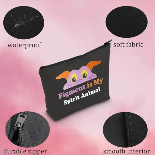 Vista 3 de Bolsa de maquillaje cosmética de dragón púrpura Una pequeña chispa dragón púrpura imaginación dragón púrpura fans regalo dragón púrpura regalo Higo