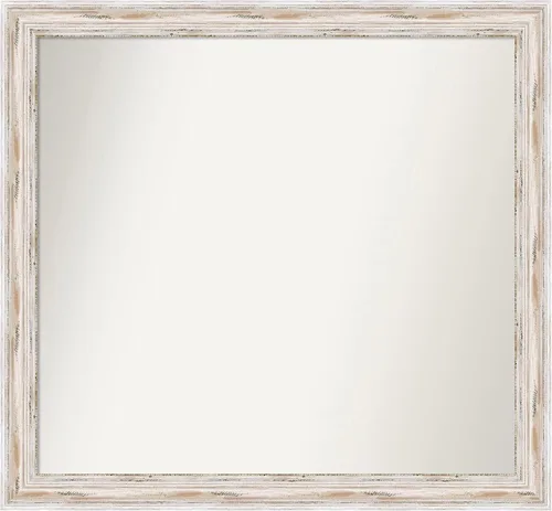 Vista 133 de Amanti Art Espejo personalizado, espejo de baño estrecho Alexandria White Wash, espejo de pared o espejo de tocador de baño sobre el fregadero