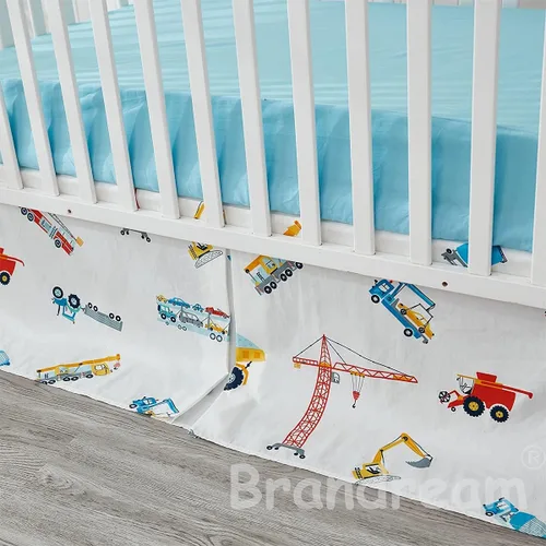 Vista 6 de Brandream Juego de ropa de cama para cuna para niños, juego de ropa de cama de algodón de 3 piezas Edredón de algodón para vehículos excavadora