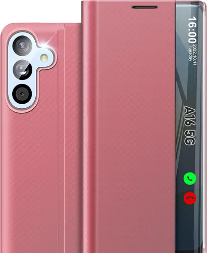 Vista 36 de Funda de teléfono para Samsung Galaxy A16 5G, Clear View Window Funda delgada de lujo para teléfono Galaxy A16 con soporte, funda protectora