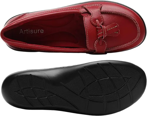 Vista 9 de Artisure Mocasines de cuero clásicos y cómodos para mujer, estilo casual, con borlas, bonitos zapatos de vestir para el trabajo, oficina, zapatos